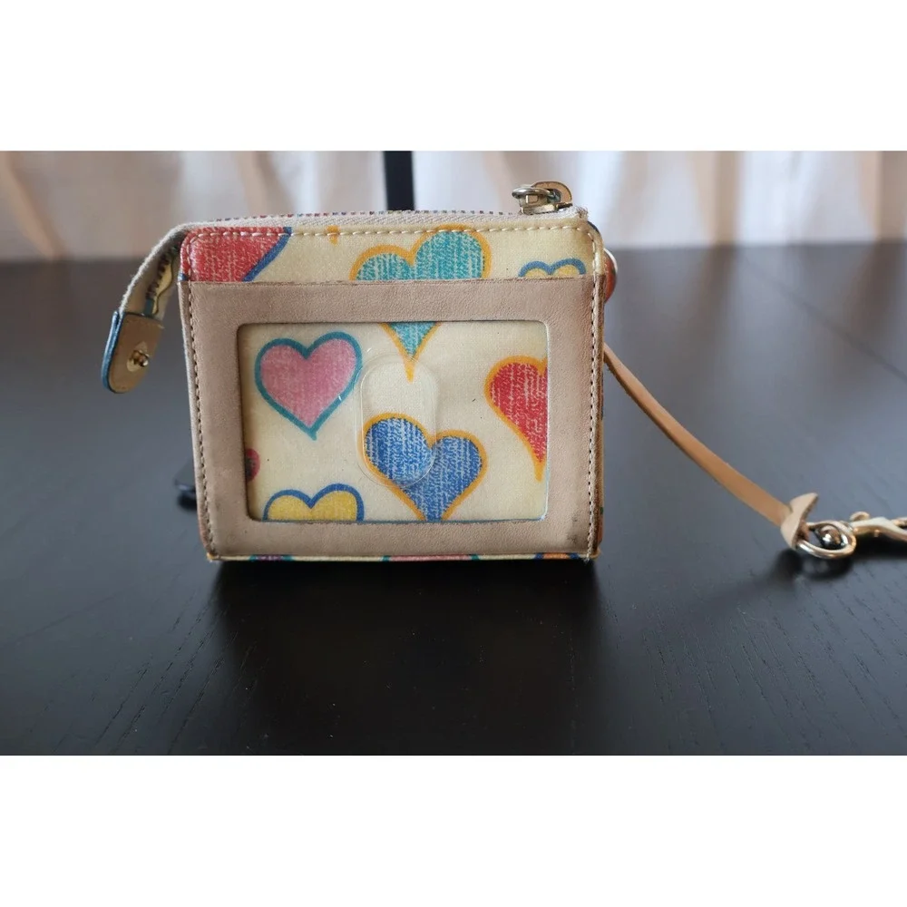 Dooney & Bourke Y2K Crayon Hearts Keychain Wallet Coin Purse ID Holder